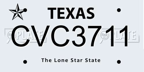 CVC3711 Texas License Plate