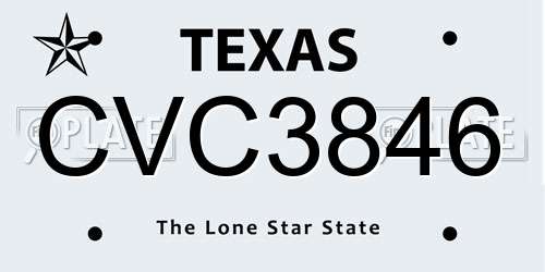CVC3846 Texas License Plate
