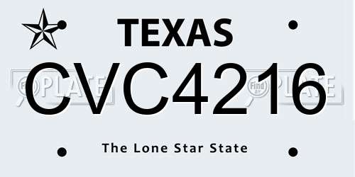 CVC4216 Texas License Plate