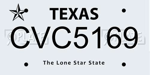 CVC5169 Texas License Plate