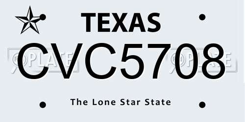 CVC5708 Texas License Plate