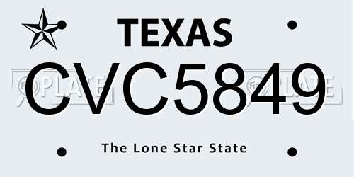 CVC5849 Texas License Plate