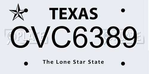 CVC6389 Texas License Plate