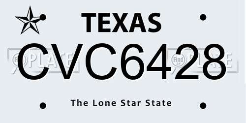 CVC6428 Texas License Plate
