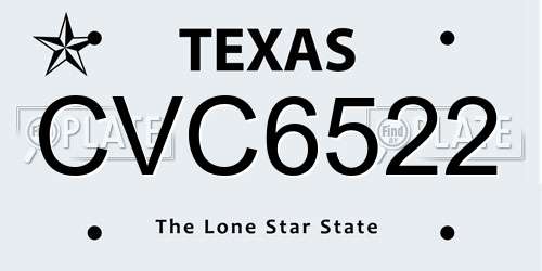 CVC6522 Texas License Plate