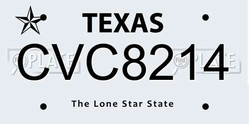 CVC8214 Texas License Plate