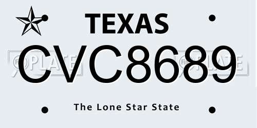 CVC8689 Texas License Plate