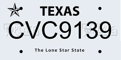 CVC9139 Texas License Plate