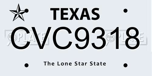 CVC9318 Texas License Plate