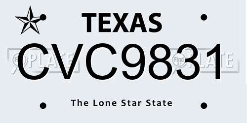 CVC9831 Texas License Plate