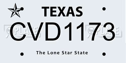 CVD1173 Texas License Plate