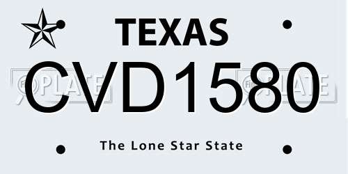 CVD1580 Texas License Plate