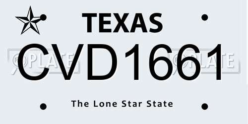 CVD1661 Texas License Plate