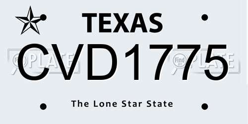 CVD1775 Texas License Plate