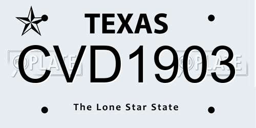 CVD1903 Texas License Plate