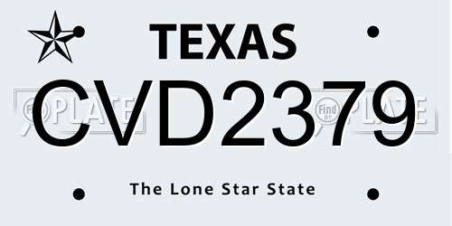 CVD2379 Texas License Plate