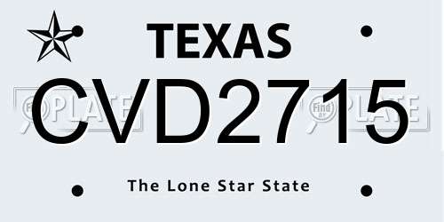 CVD2715 Texas License Plate