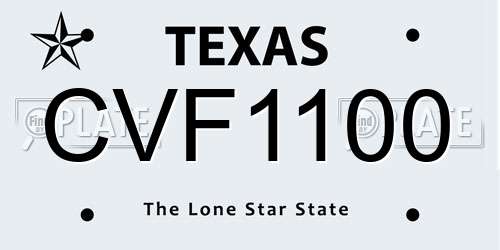 CVF1100 Texas License Plate