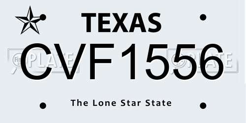 CVF1556 Texas License Plate