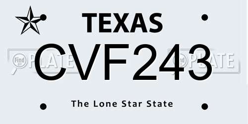 CVF243 Texas License Plate