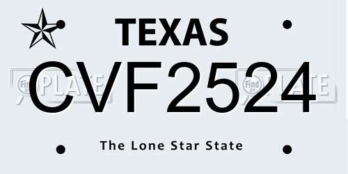 CVF2524 Texas License Plate