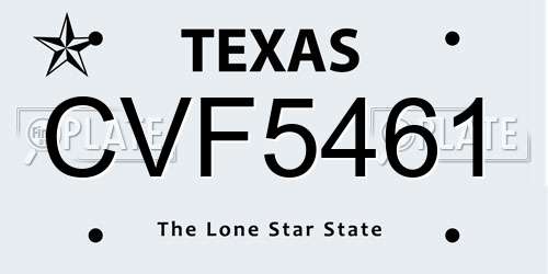 CVF5461 Texas License Plate
