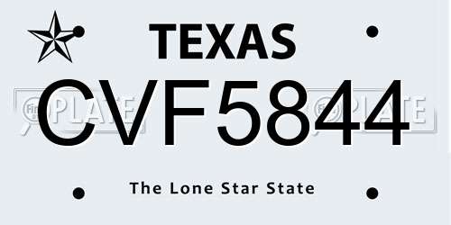 CVF5844 Texas License Plate