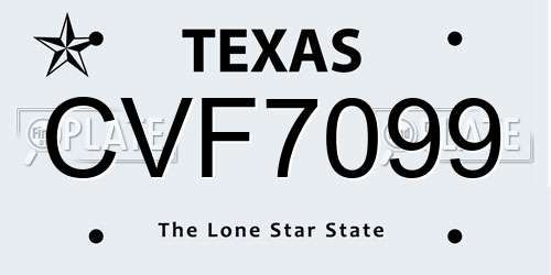 CVF7099 Texas License Plate
