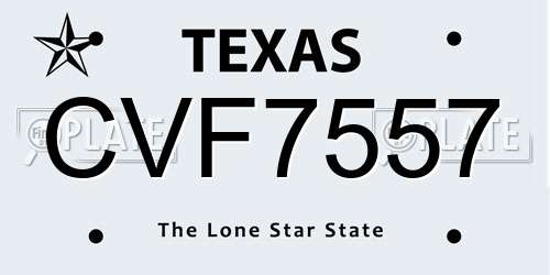 CVF7557 Texas License Plate
