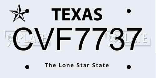 CVF7737 Texas License Plate