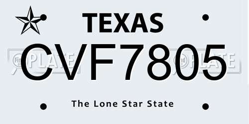 CVF7805 Texas License Plate