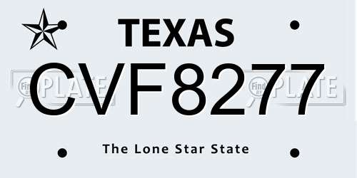 CVF8277 Texas License Plate