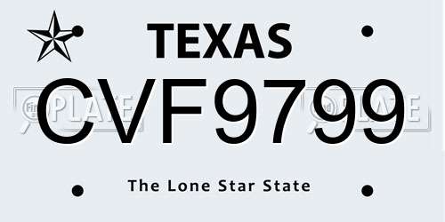 CVF9799 Texas License Plate