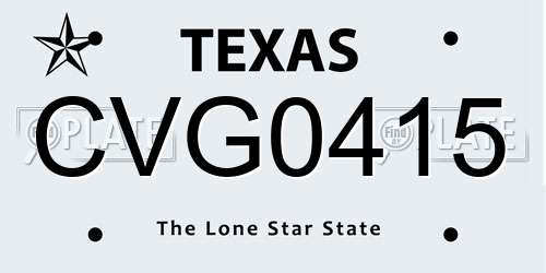 CVG0415 Texas License Plate