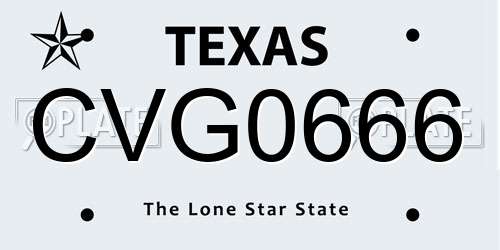 CVG0666 Texas License Plate