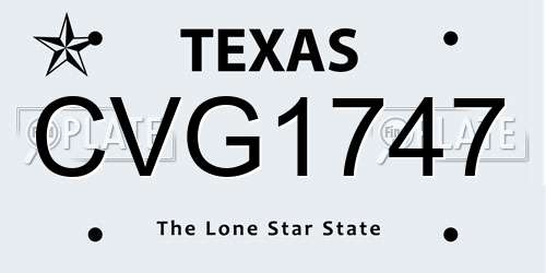 CVG1747 Texas License Plate