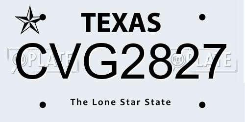 CVG2827 Texas License Plate