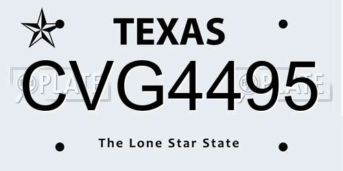 CVG4495 Texas License Plate