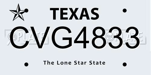 CVG4833 Texas License Plate