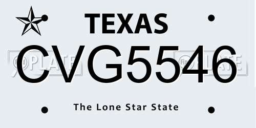 CVG5546 Texas License Plate