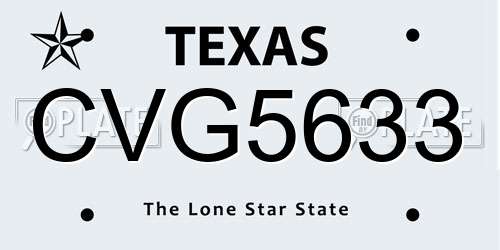 CVG5633 Texas License Plate