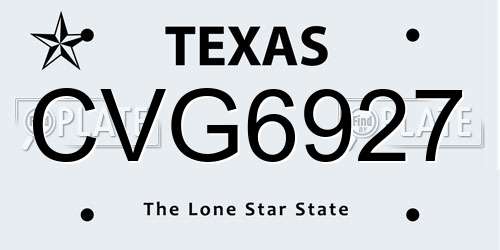 CVG6927 Texas License Plate
