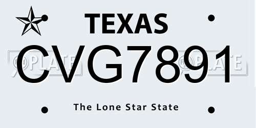 CVG7891 Texas License Plate