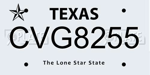 CVG8255 Texas License Plate