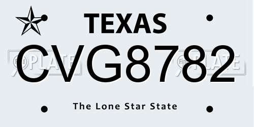 CVG8782 Texas License Plate
