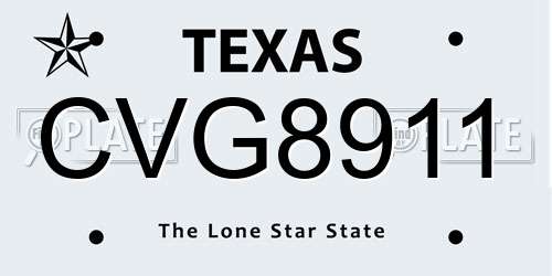 CVG8911 Texas License Plate