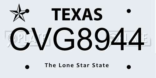 CVG8944 Texas License Plate