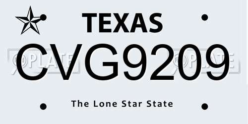 CVG9209 Texas License Plate