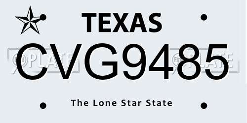 CVG9485 Texas License Plate