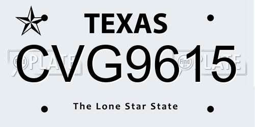CVG9615 Texas License Plate